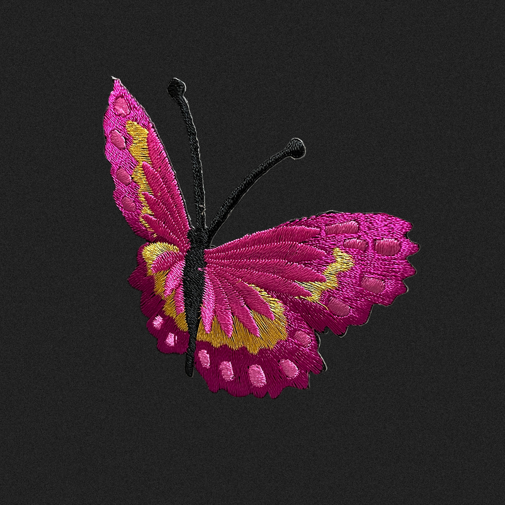 Emblema termo fluture roz in zbor EMBT-0018R